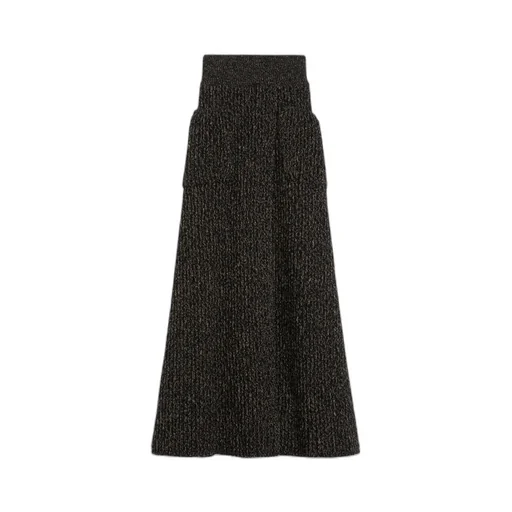 Ribbed Wool And Cashmere Flared Skirt