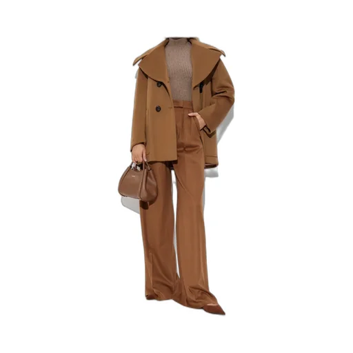 Wide Camel Color Trousers