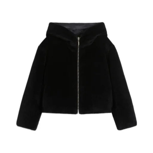 Short, Reversible Alpaca And Wool Padded Jacket