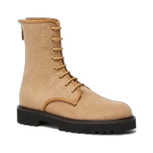 Water-Repellent Camel Combat Boots