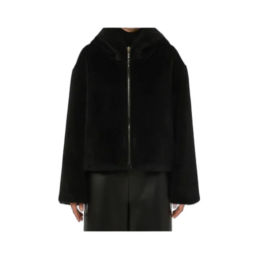 Short, Reversible Alpaca And Wool Padded Jacket
