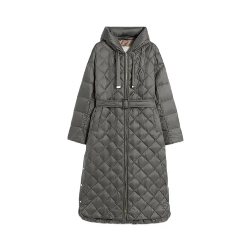 Long Quilted Down Jacket In Water-Repellent Fabric