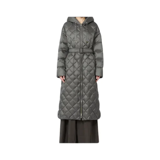 Long Quilted Down Jacket In Water-Repellent Fabric
