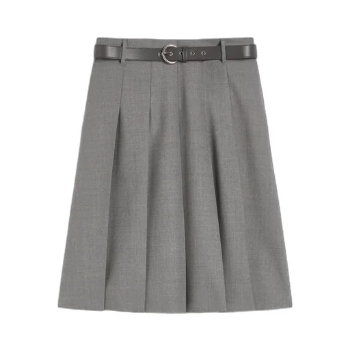 Pleated Wool Skirt