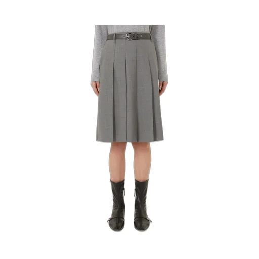 Pleated Wool Skirt
