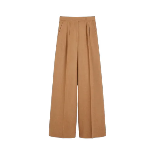 Flared Camel Trousers