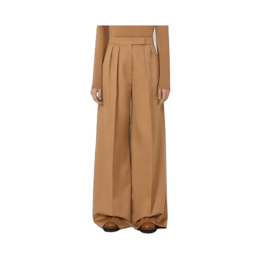 Flared Camel Trousers