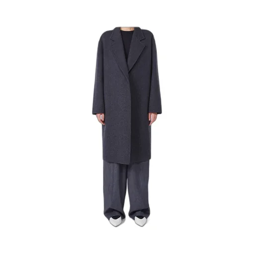Denim-Effect Wool Coat