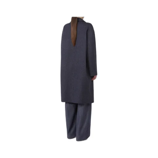 Denim-Effect Wool Coat