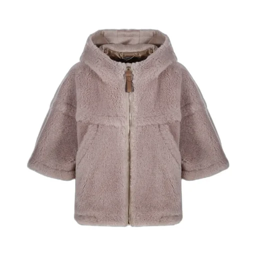 Petalo Zip-Up Hooded Teddy Cape