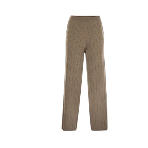 Wide-Leg Ribbed Trousers