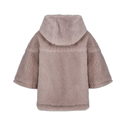 Petalo Zip-Up Hooded Teddy Cape