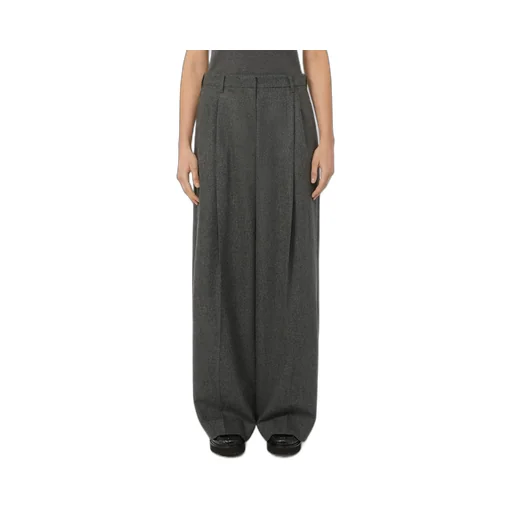 Wide-Fit Wool Flannel Trousers