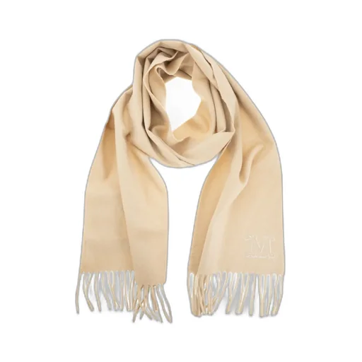 Camel Stole With Monogram Embroidery
