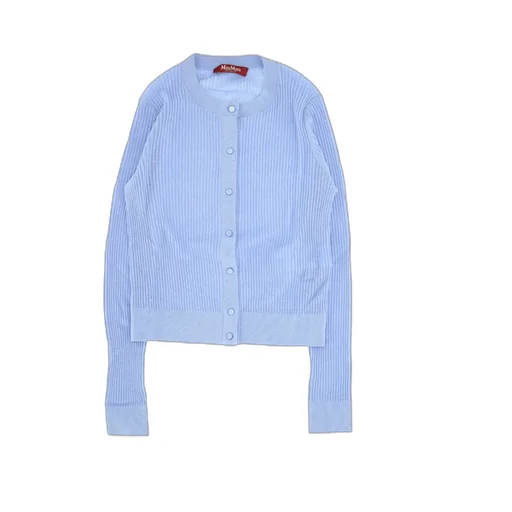 Wool And Silk Crew Neck Cardigan