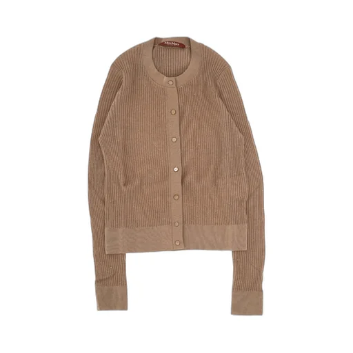 Wool And Silk Crew Neck Cardigan