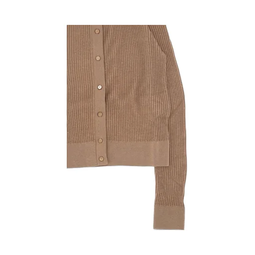 Wool And Silk Crew Neck Cardigan