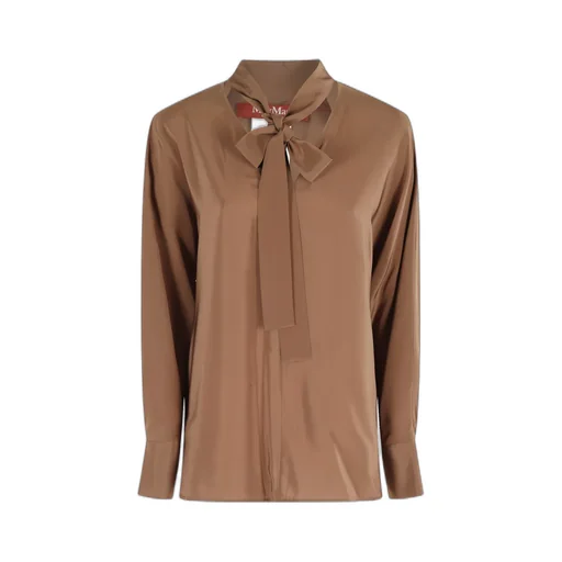 Tie-Neck Silk Blouse