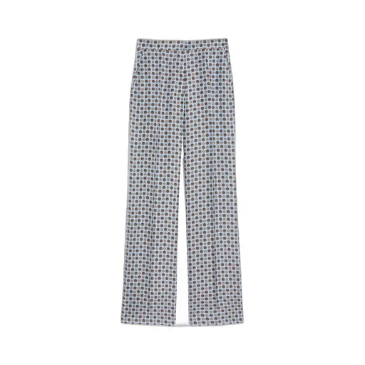 High-Waist Pattern-Printed Trousers