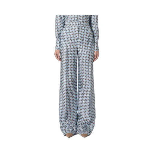 High-Waist Pattern-Printed Trousers