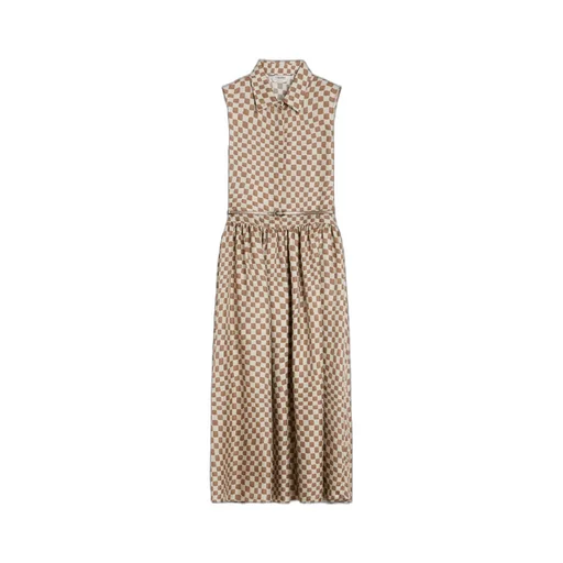 Flared Printed Silk Dress