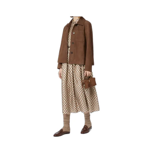 Flared Printed Silk Dress