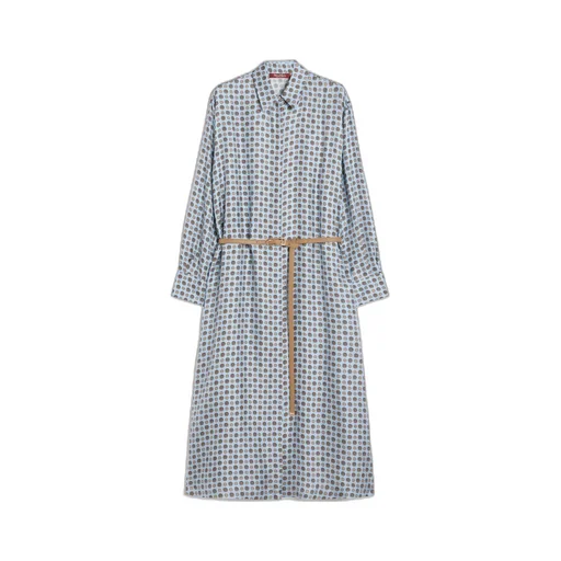Printed Silk Shirt Dress