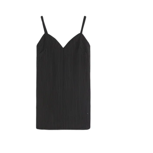 Elam Pinstripe Sweetheart-Neck Dress
