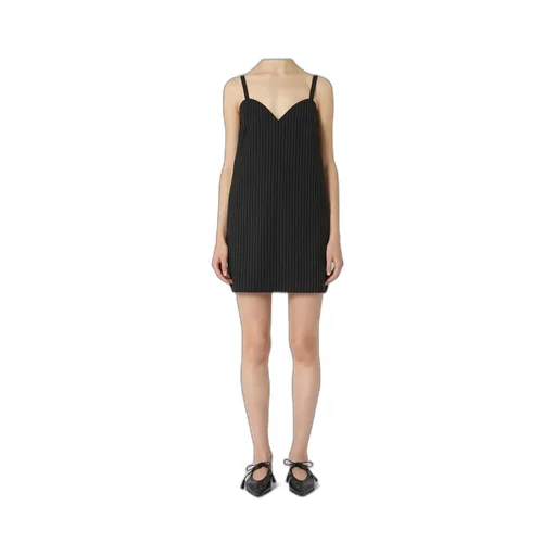 Elam Pinstripe Sweetheart-Neck Dress