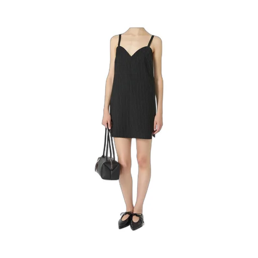 Elam Pinstripe Sweetheart-Neck Dress