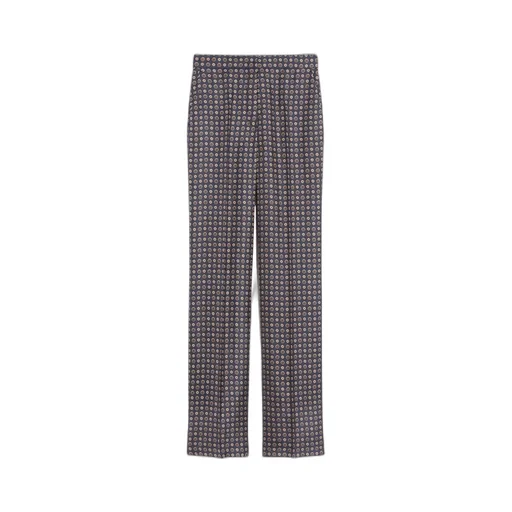 High-Waist Pattern-Printed Trousers