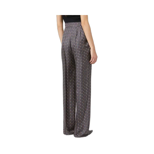 High-Waist Pattern-Printed Trousers
