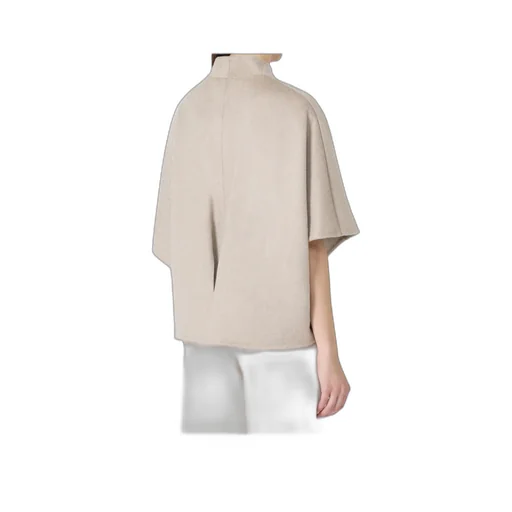 Long Cropped Cape In Cashmere Drap