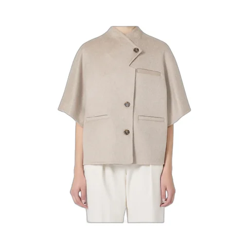 Long Cropped Cape In Cashmere Drap