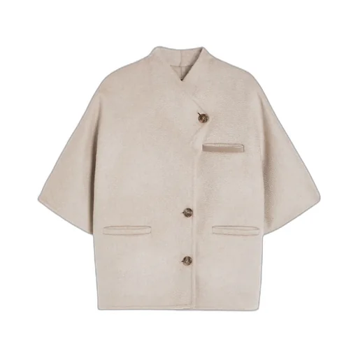 Long Cropped Cape In Cashmere Drap