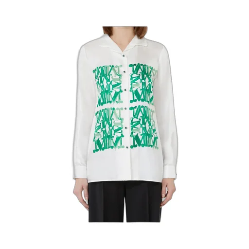 Logo Printed Collared Long-Sleeve Shirt