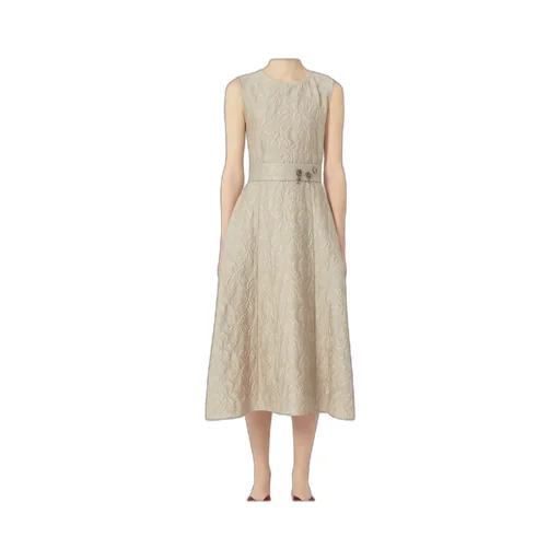 Belted Jacquard Dress