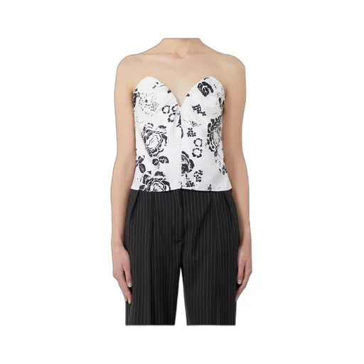 Printed Silk Corset Top