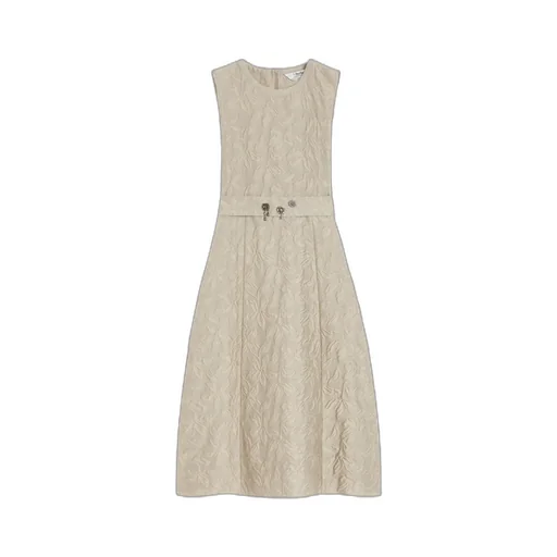 Belted Jacquard Dress