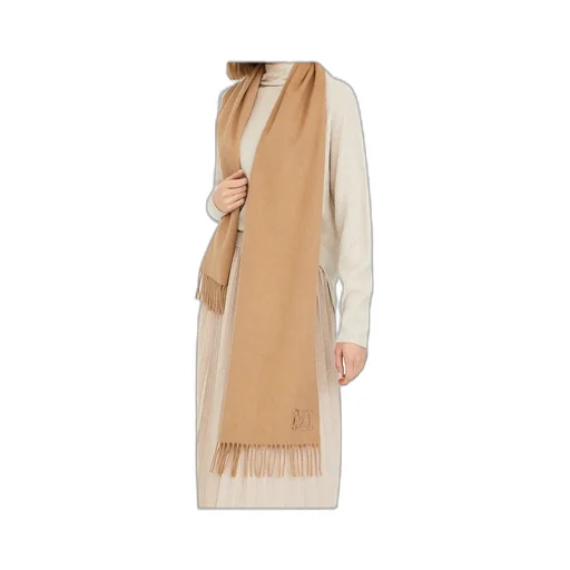 Camel Stole With Monogram Embroidery