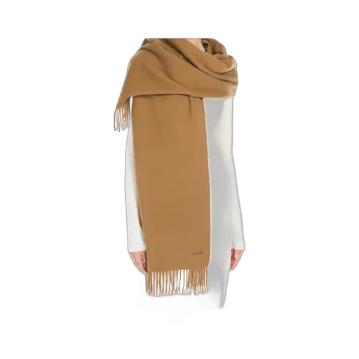 Cashmere Stole With Embroidery And Fringing