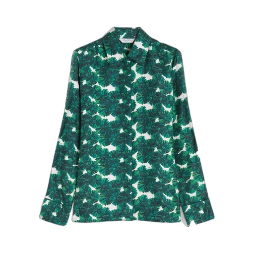 Mannish Printed Silk Shirt