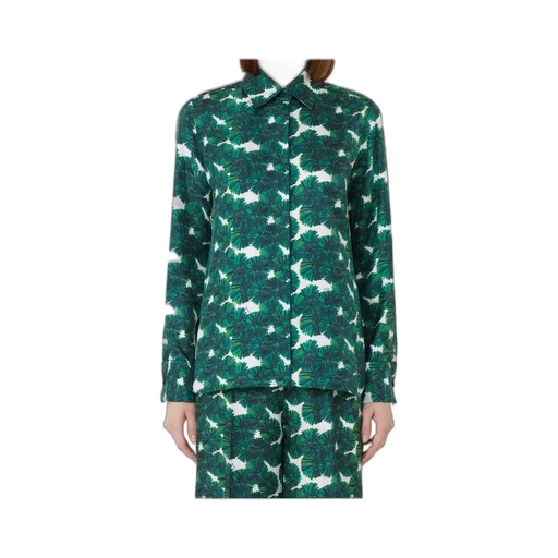Mannish Printed Silk Shirt