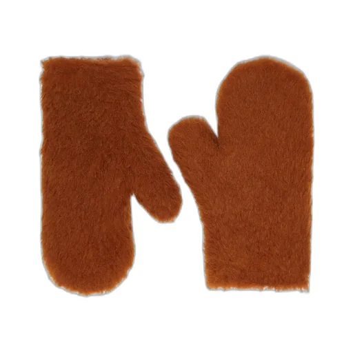 Mittens In Alpaca And Wool Teddy Fabric