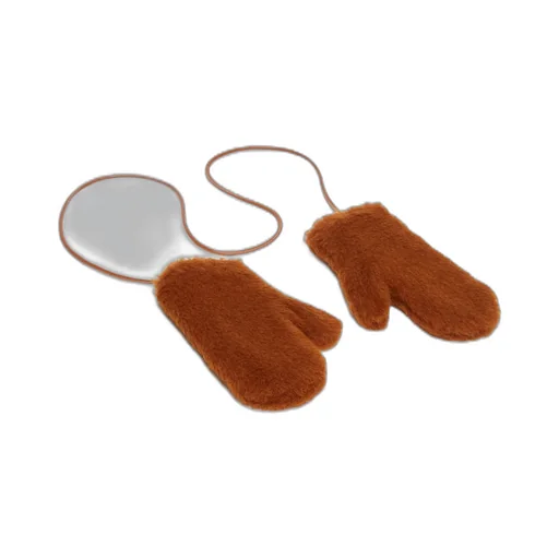Mittens In Alpaca And Wool Teddy Fabric