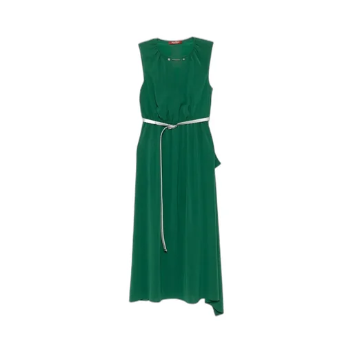 Gatheded Belted Sleeveless Dress
