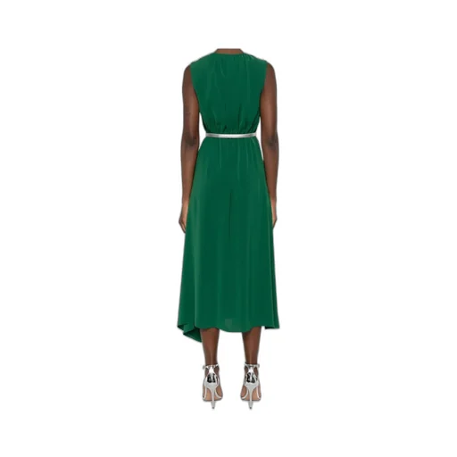 Gatheded Belted Sleeveless Dress