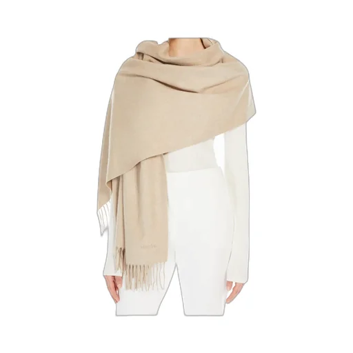 Cashmere Stole With Embroidery And Fringing