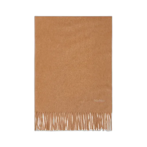 Logo Embroidered Fringed Scarf