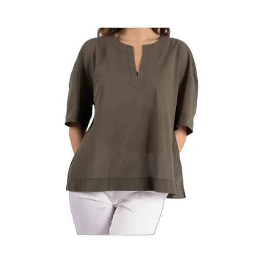 V-Neck Short-Sleeved Blouse